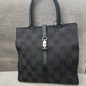 EUC Gucc Canvas Bardot Top Handle Tote